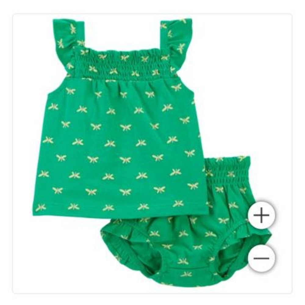 Carter's Green Dragonfly Print Diaper Cover Set Nwt